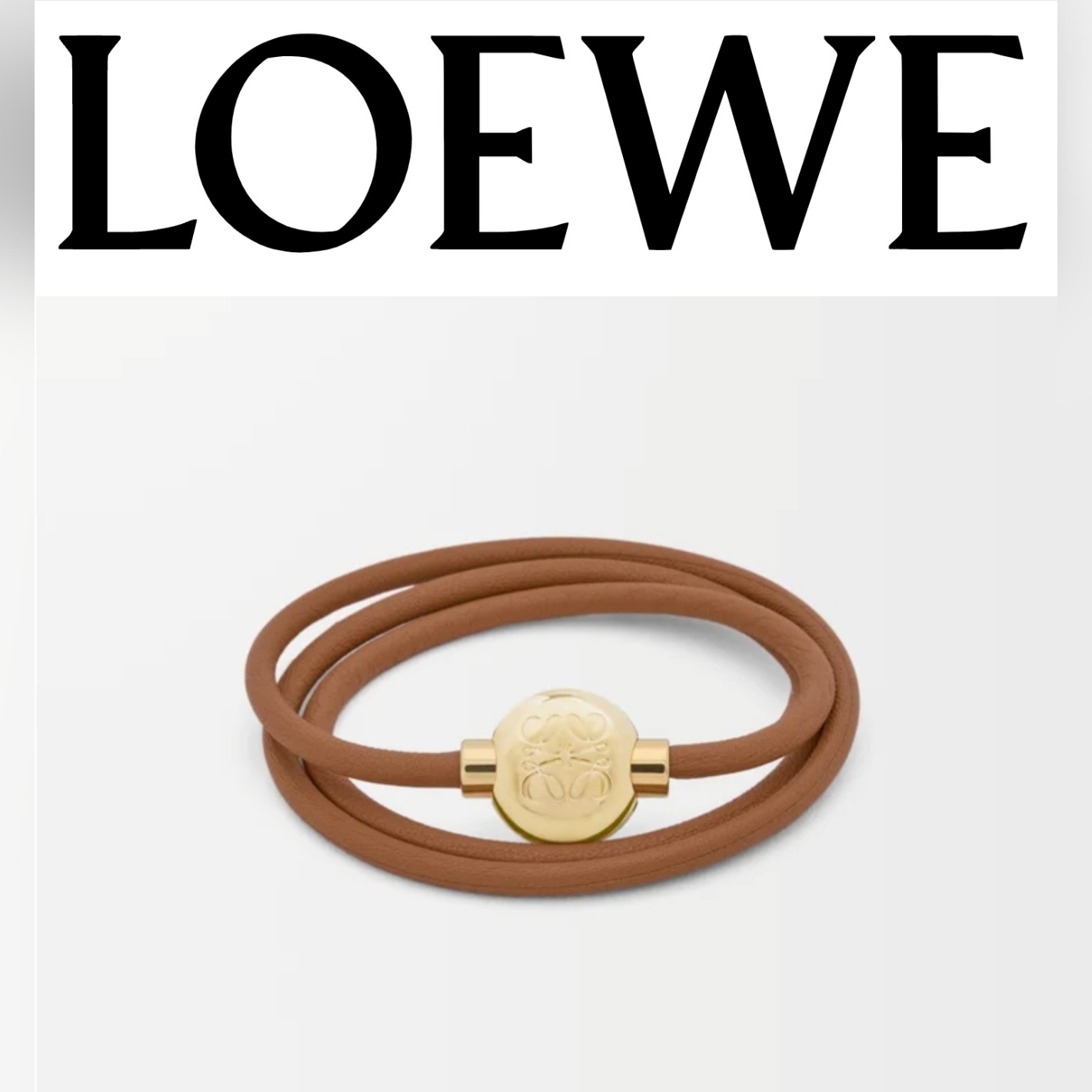 Loewe Gold Pebble Bracelet In Calfskin Warm Desert Med New 250$